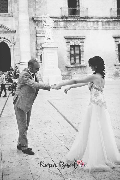 Wedding in Syracuse, Ortigia Island ceremony