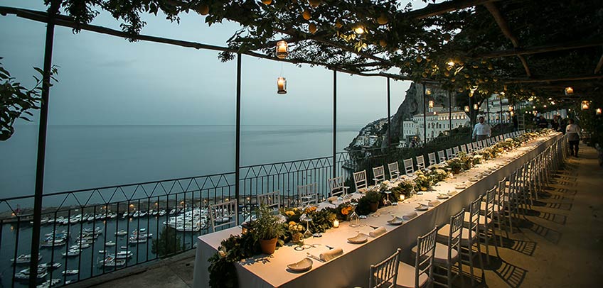 Wedding party on Amalfi Coast