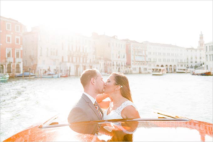 wedding in Venice at sunrise