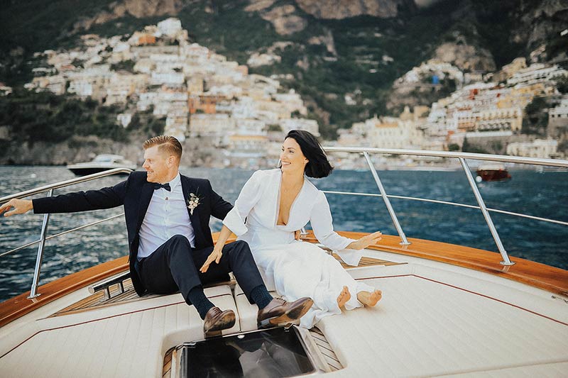 boat tour at sunset in Positano