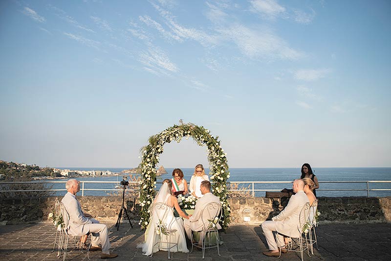 Wedding ceremony at Norman Castle of Aci Trezza