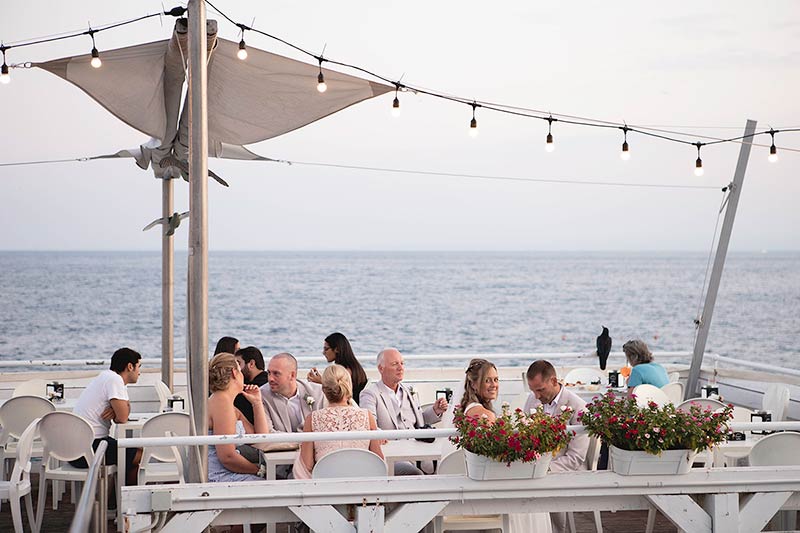 Seaside wedding reception in Taormina