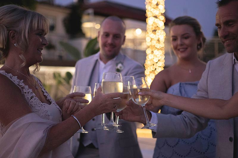 Seaside wedding reception in Taormina