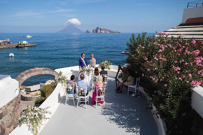 Wedding ceremony on Panarea Island, Sicily