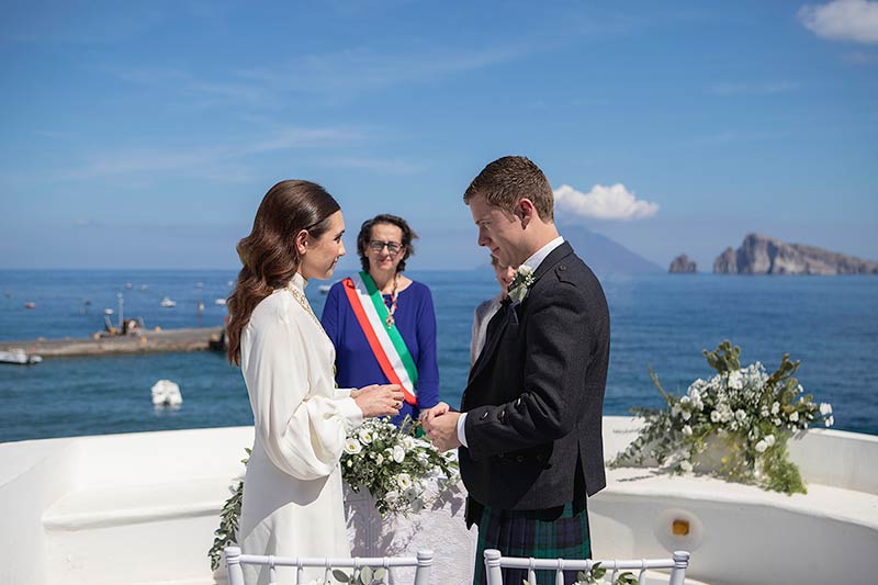 Wedding ceremony on Panarea Island, Sicily