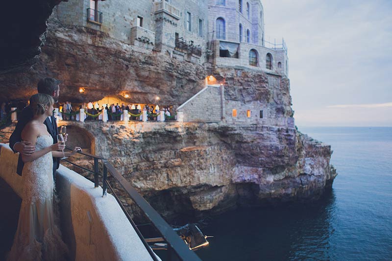 Wedding reception at Grotta Palazzese