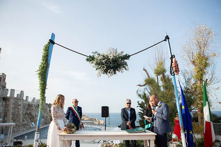 civil ceremony in front of beautiful Sicilian sea