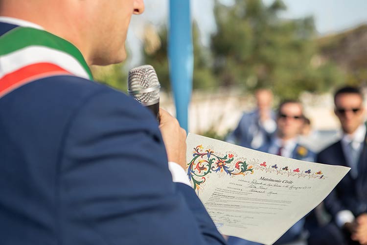 civil ceremony in front of beautiful Sicilian sea