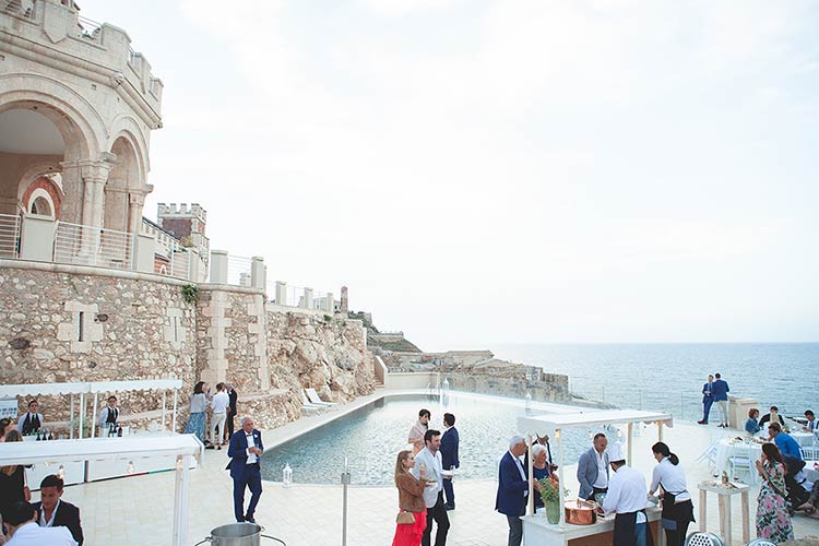 Wedding reception in Sicily overlooking the sea