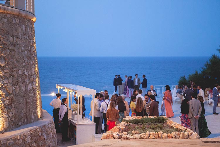 Wedding reception in Sicily overlooking the sea