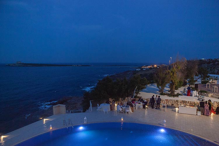 Wedding reception in Sicily overlooking the sea