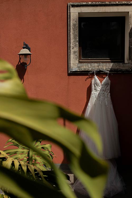 Getting ready at a private villa in Taormina