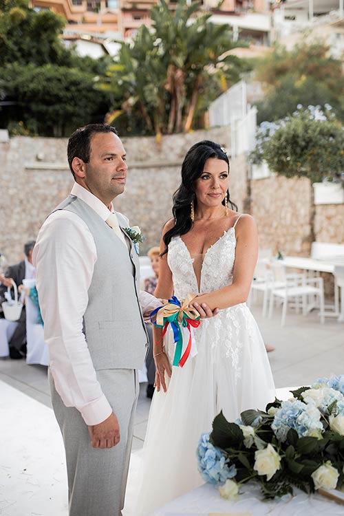 ceremony with a view over Isola Bella in Taormina