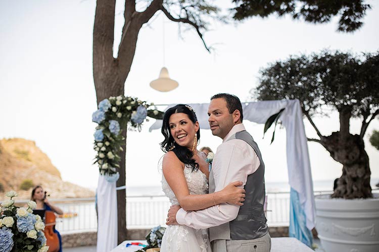 ceremony with a view over Isola Bella in Taormina