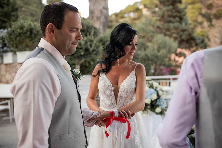 ceremony with a view over Isola Bella in Taormina