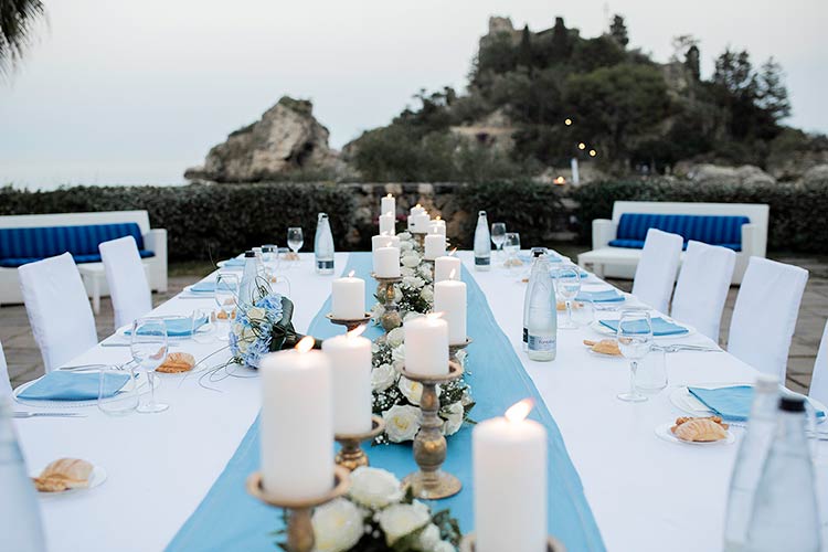 wedding reception on the Isola Bella terrace