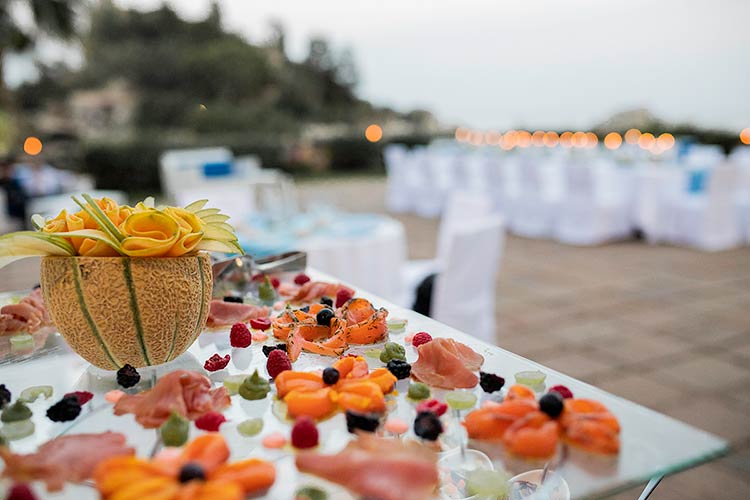 wedding reception on the Isola Bella terrace