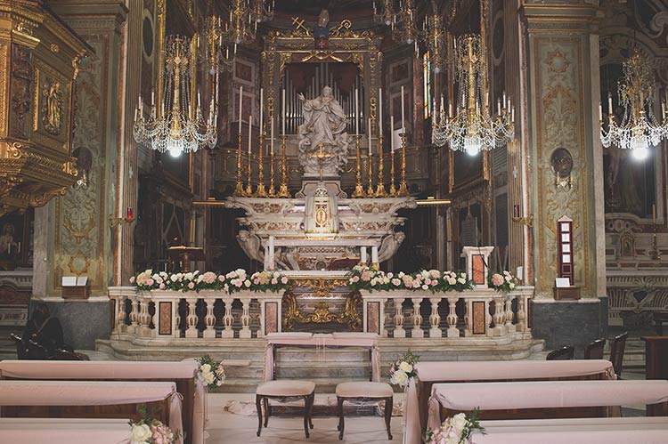 romantic religious ceremony in Albissola Marina church