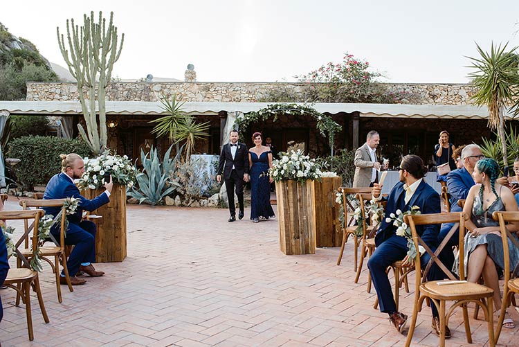 A romantic civil ceremony overlooking the sea