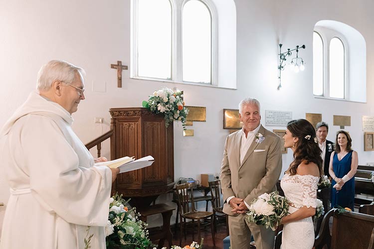 intimate ceremony at the Anglican church in Taormina