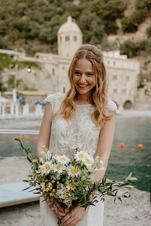 bridal bouquet in Camogli, Italian Riviera