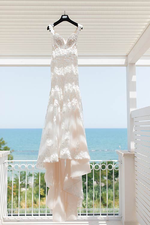 Bridal getting ready overlooking Adriatic sea