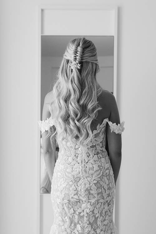 Bridal getting ready overlooking Adriatic sea
