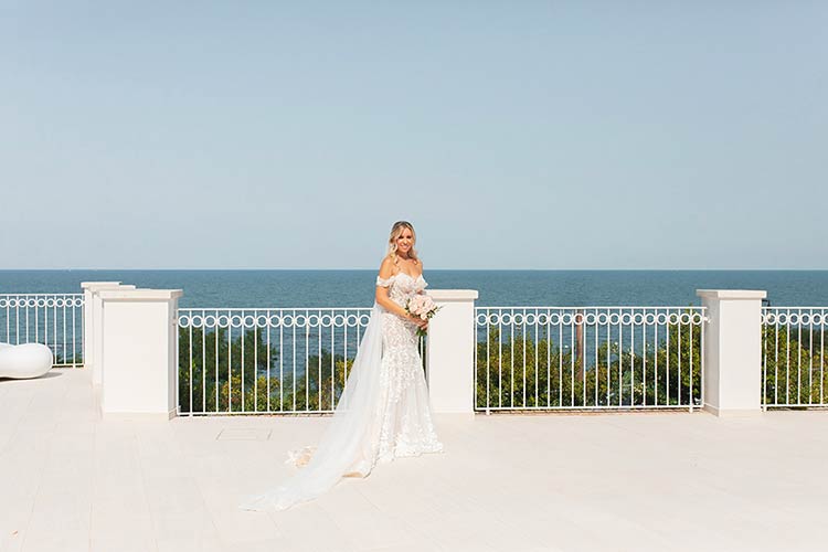 Bridal getting ready overlooking Adriatic sea