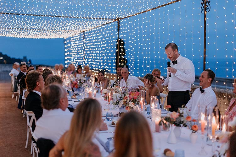 seaside wedding reception in Finale Ligure, Italian Riviera