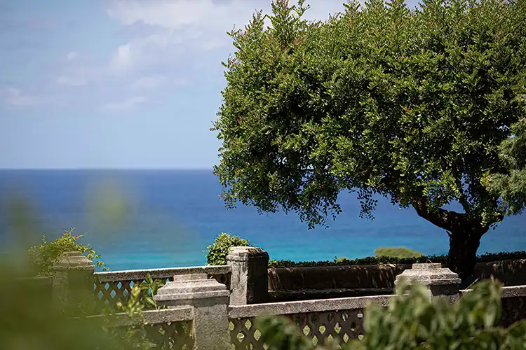 Panoramic sea view from the gardens of Villa Paola