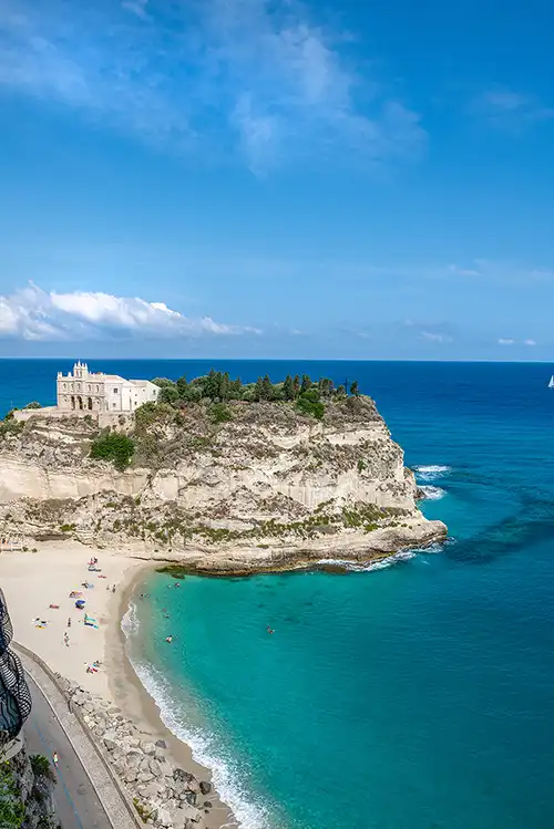 Santa Maria dell’Isola overlooking the sea in Tropea, Calabria